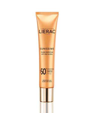 Lierac Face and Cleavage Area Global Anti-Aging Protective Fluid Spf 50 Sun Cream 40 Ml.