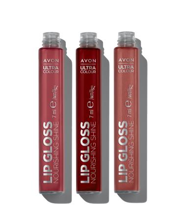 Avon Ultra Color Wisteria Glow Peony Blush and Gleaming Guava Lip Gloss Bundle