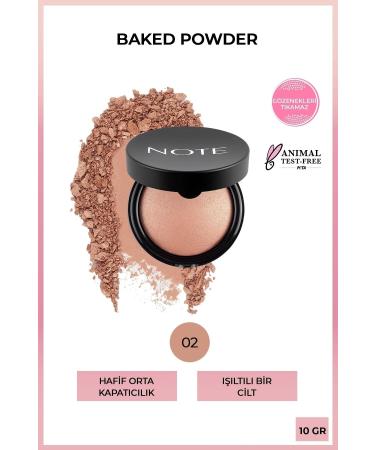 Note Cosmetics Shimmering Finish - Baked Powder Highlighter Powder Face Powder 02 Honey Warm Kuattoprof