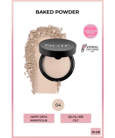Note Cosmetics Shimmering Finish - Baked Powder Highlighter Powder Face Powder 04 Porcelain Ivory Kuattoprof