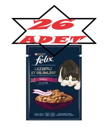FELIX FELIX DELICIOUS MEAT SLICES WITH DUCK 80 G X 26 PIECES