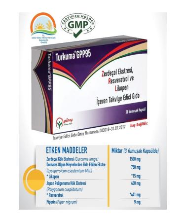Turkuma Gpp95 Turmeric Extract Resveratrol And Lycopene 60 Softgel Capsules