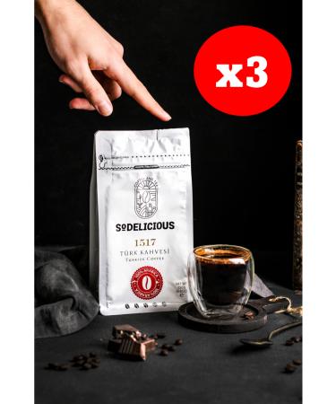 SODELICIOUS COFFEE TEA Turkish Coffee 1517 - 3" Package Total 750 gr