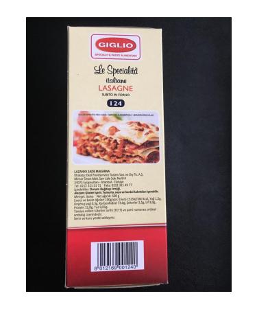 Giglio G GL O LE SPECIAL TA TAL ANE LASAGNE 500 GR (LASANYA) - Buy Online on GoSupps.com