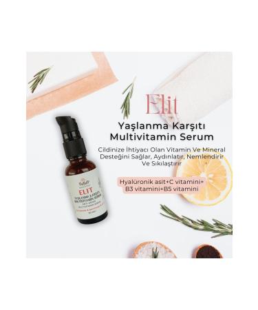 Fufuli Natural & Floral ELITE ANTI-AGING MULTIVITAMIN SERUM (Vitamin C + Niacinamide + Panthenol + Hyaluronic Acid) 30 ml