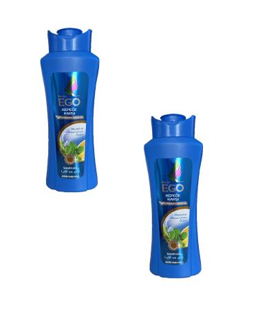 New Ego MENTHOL AND MINT-LEMON EXTRACT ANTI-DANDRUFF SHAMPOO 600 ML SET OF 2
