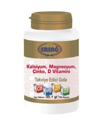 Ersa Calcium Magnesium Zinc Vitamin D Supplementary Food 90 Capsules