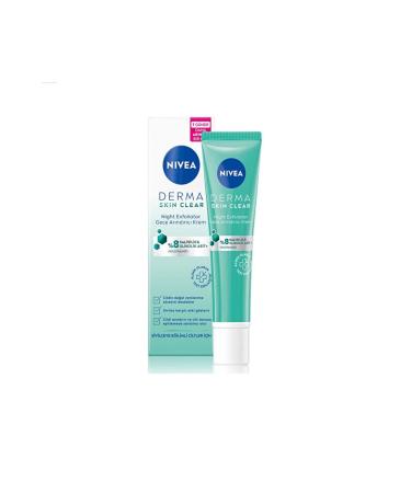 NIVEA Derma Skin Clear Night Exfoliator - Night Purifying Cream - 40 ml