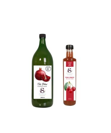Suheylaana Natural Pomegranate Vinegar 2000 Ml - Natural Cherry Vinegar 500 Ml
