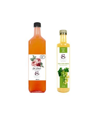 Suheylaana Natural Rose Vinegar 1500 Ml - Natural Green Grape Vinegar 500 Ml