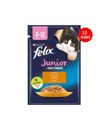 FELIX Junior Chicken Pouch Kitten Canned Food 85 Gr 12 Pieces