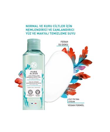 Yves Rocher Pure Algue-Detoxifying Moisturizing and Revitalizing Micellar Water with Prebiotics 200ml - Buy Online on GoSupps.com