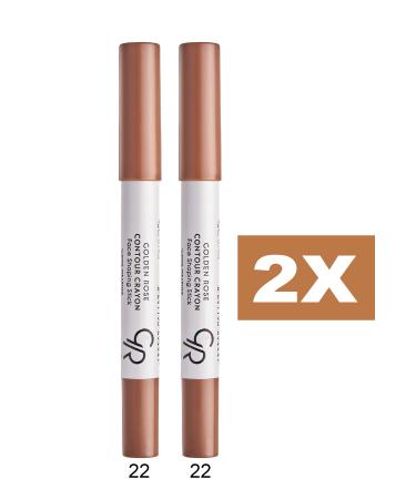 Golden Rose Stick Contour Pencil - Contour Crayon Face Shaper Stick No:22 - 2 Pieces