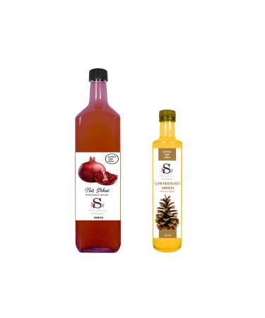Suheylaana Natural Pomegranate Vinegar 1000 Ml - Natural Pine Cone Vinegar 500 Ml
