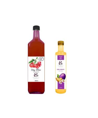 Suheylaana Natural Cherry Vinegar 1000 Ml - Natural Plum Vinegar 500 Ml