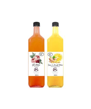 Suheylaana Natural Rose Vinegar 1000 Ml - Natural Lemon & Ginger Vinegar 1000 Ml