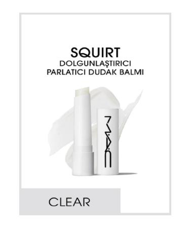 Mac Squirt Clear Lip Balm with Lifting Effect Plumping Shine 2.3 gr.