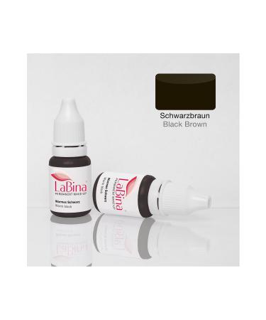 LABINA Schwarzbraun - Blackish Brown Permanent Makeup Eyebrow Pigmentation Powder Dye 10 ml