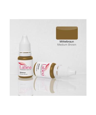 LABINA Mittelbraun - Medium Brown Permanent Makeup Pigmentation Eyebrow Powder Paint 10 ml