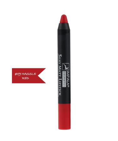 IMPALA Lip Pencil - Silky Matt Lipstick - Long Lasting & Waterproof No 59 hassle red