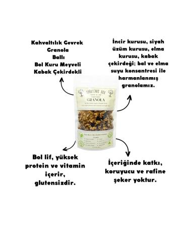 GURUYEM BOX Granola Breakfast Cereal Lots of Honey Dried Fruit Pumpkin Seeds Fig Grape & Apple Sugar Free 240gr