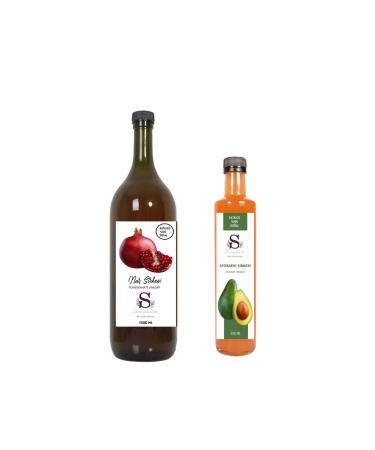 Suheylaana Natural Pomegranate Vinegar 1500 Ml - Natural Avocado Vinegar 500 Ml