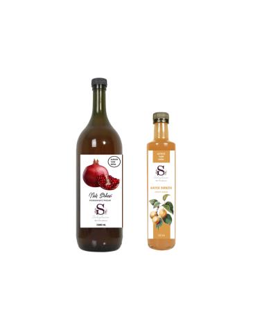S heylaana Natural Pomegranate Vinegar 1500 Ml - Natural Apricot Vinegar 500 Ml