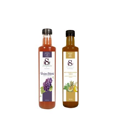 S heylaana Natural Black Grape Vinegar 500 Ml - Natural Banana & Pineapple & Melon Vinegar 500 Ml