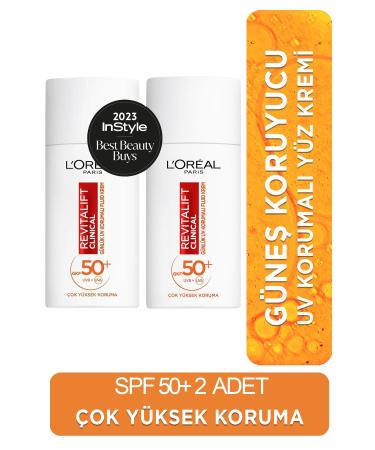 L'Oreal Paris Revitalift Clinical Anti-Spot Sunscreen Face Cream SPF50 50 ml 2 Pieces