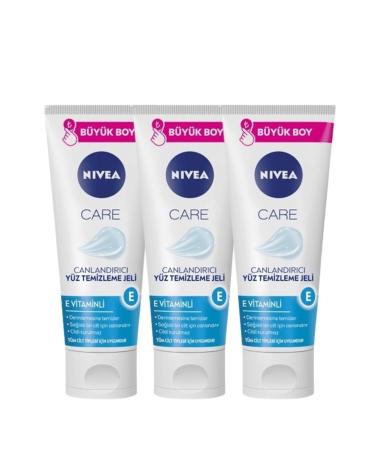 NIVEA Refreshing Facial Cleansing Gel with Vitamin E 225 ml All Skin Types * 3 Pieces