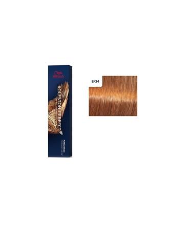 Wella Koleston Perfect Me+ 8/34 Light Gold Copper Hair Dye 60ml KeyProduct254