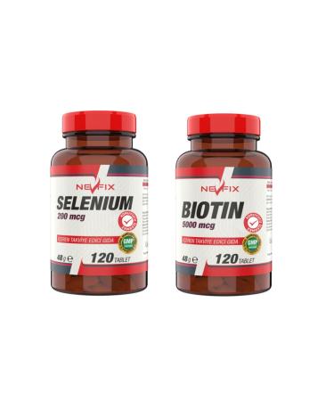 Nevfix Selenium 200 mcg 120 Tablets Biotin 5000 mcg 120 Tablets