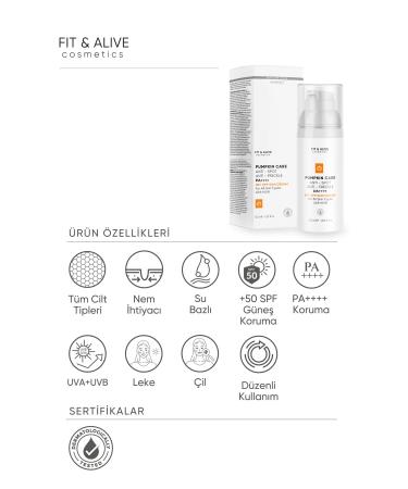 Fit & Alive Fitalive Special Brightening Pumpkin Sun Cream for Spotted Skin Spf 50 (ANTI SPOT & ANTI FRECKLES) - Buy Online on GoSupps.com