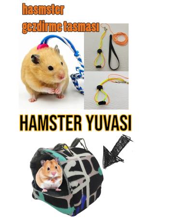 ozzipetshop Hamster Harness and Hamster Nest Set