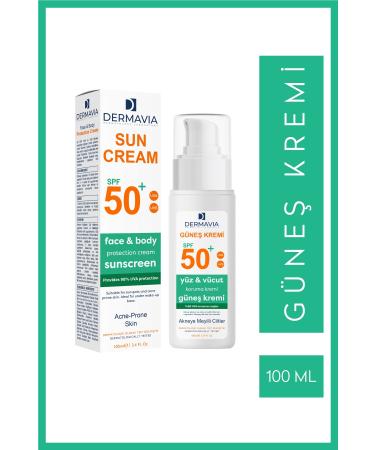 Dermavia Spf 50 Face and Body Sun Cream Acne Prone Skin 100 ml