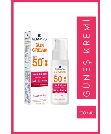 Dermavia Spf 50 Face and Body Protection Sun Cream Sensitive Skin 100 ml