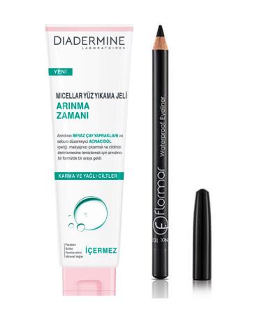 Diadermine Cleansing Time Face Wash Gel and Flormar Eye Pencil Black Eyeliner