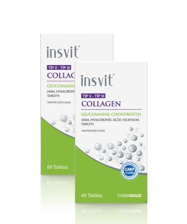 insvit Type 2 Type 3 Collagen Hyaluronic Acid Glucosamine Chondroitin Msm Vitamin C Collagen Tablet 2 packs