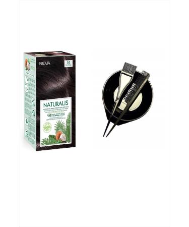 NEVA COSMETICS Naturalis Hair Dye 5.0 Intense Light Brown 0 Vegan + 9030 Dye Bowl Container