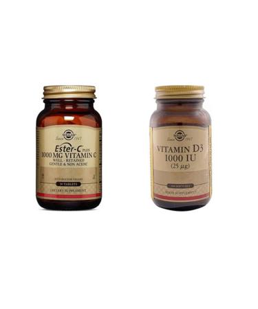 Solgar Ester C - Plus 1000 Mg 30 Tablets + D3 100 Tablets