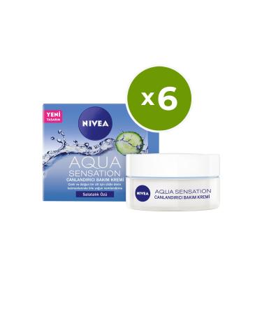 NIVEA Aqua Sensation Cucumber Extract Revitalizing Care Cream 50 Ml X 6 Pieces
