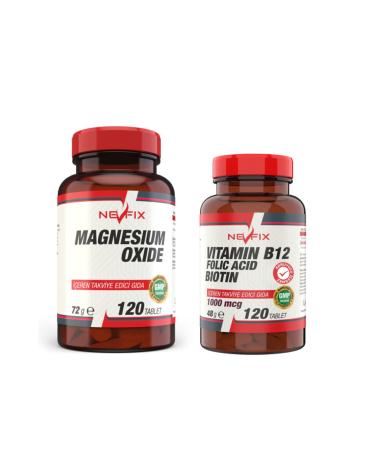 Nevfix Magnesium 250 Mg 120 Tablets B12 Folic Acid&biotin 120 Tablets