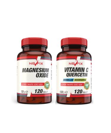 Nevfix Magnesium 250 Mg 120 Tablets Vitamin C 120 Tablets