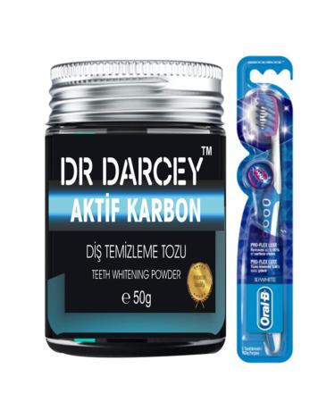 Dr Darcey Active Carbon 50 g Teeth Cleaning Powder + Pro-flex 3D Whitening Luxe