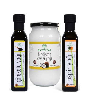 BAYV TAL Black Cumin Oil 250 ml Safflower Oil 250 ml Coconut 1000 ml