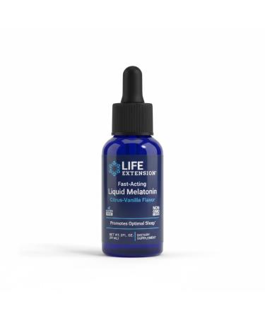 Life Extension Fast-Acting Liquid Melatonin Citrus-Vanilla Flavor 2 fl oz (59 ml) - Buy Online on GoSupps.com