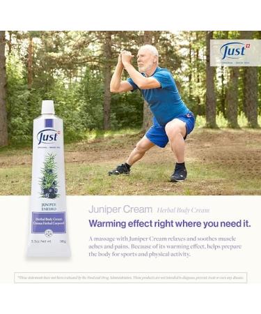 Juniper Massage Cream 96g | Soothes Muscle & Joint Pain | Herbal Body Cream for Elderly | Pre & Post Workout Care by Swiss Just - Buy Online on GoSupps.com