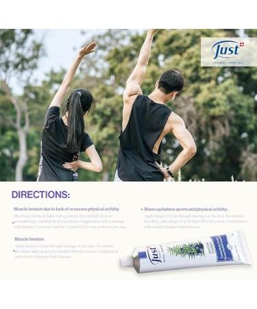 Juniper Massage Cream 96g | Soothes Muscle & Joint Pain | Herbal Body Cream for Elderly | Pre & Post Workout Care by Swiss Just - Buy Online on GoSupps.com