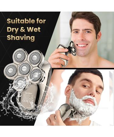 SEJOY 5 in1 Electric Razor Wet Dry Head Shaver for Bald Men Trimmer Grooming Kit - IPX7 waterproof - Buy Online on GoSupps.com