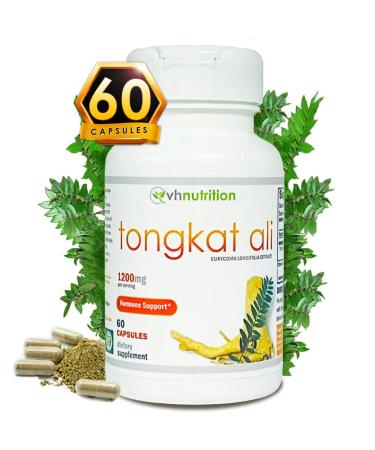 VH Nutrition | Tongkat Ali for Men | 1200mg Longjack Supplement | 200:1 Eurycoma longifolia Extract | 30 Day Supply